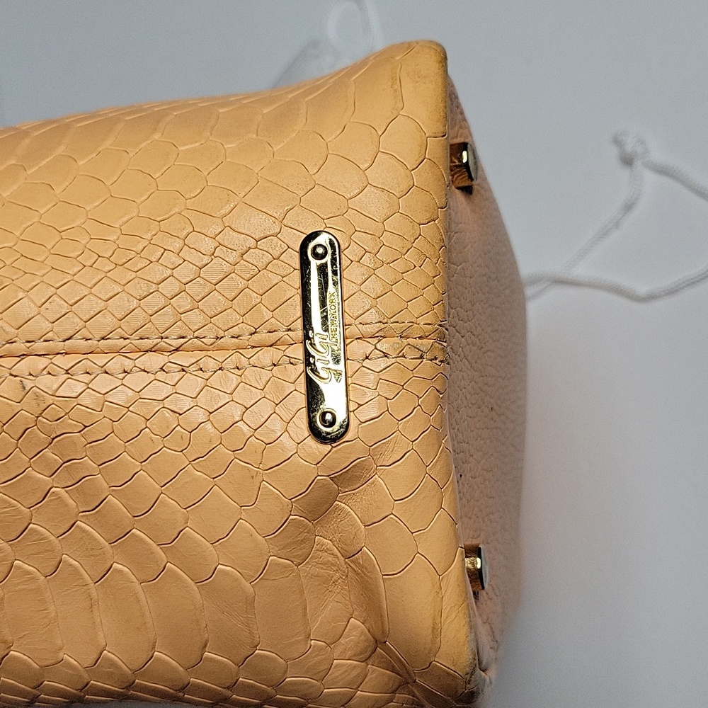 Gigi New York Teddi Peach Python Embossed Leather… - image 2